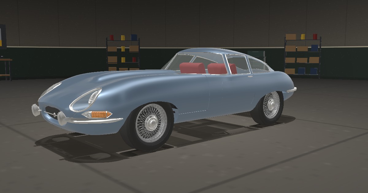 Three-quarter 3D view of a Jaguar E-Type Series 1 4.2 Fixed Head Coupé